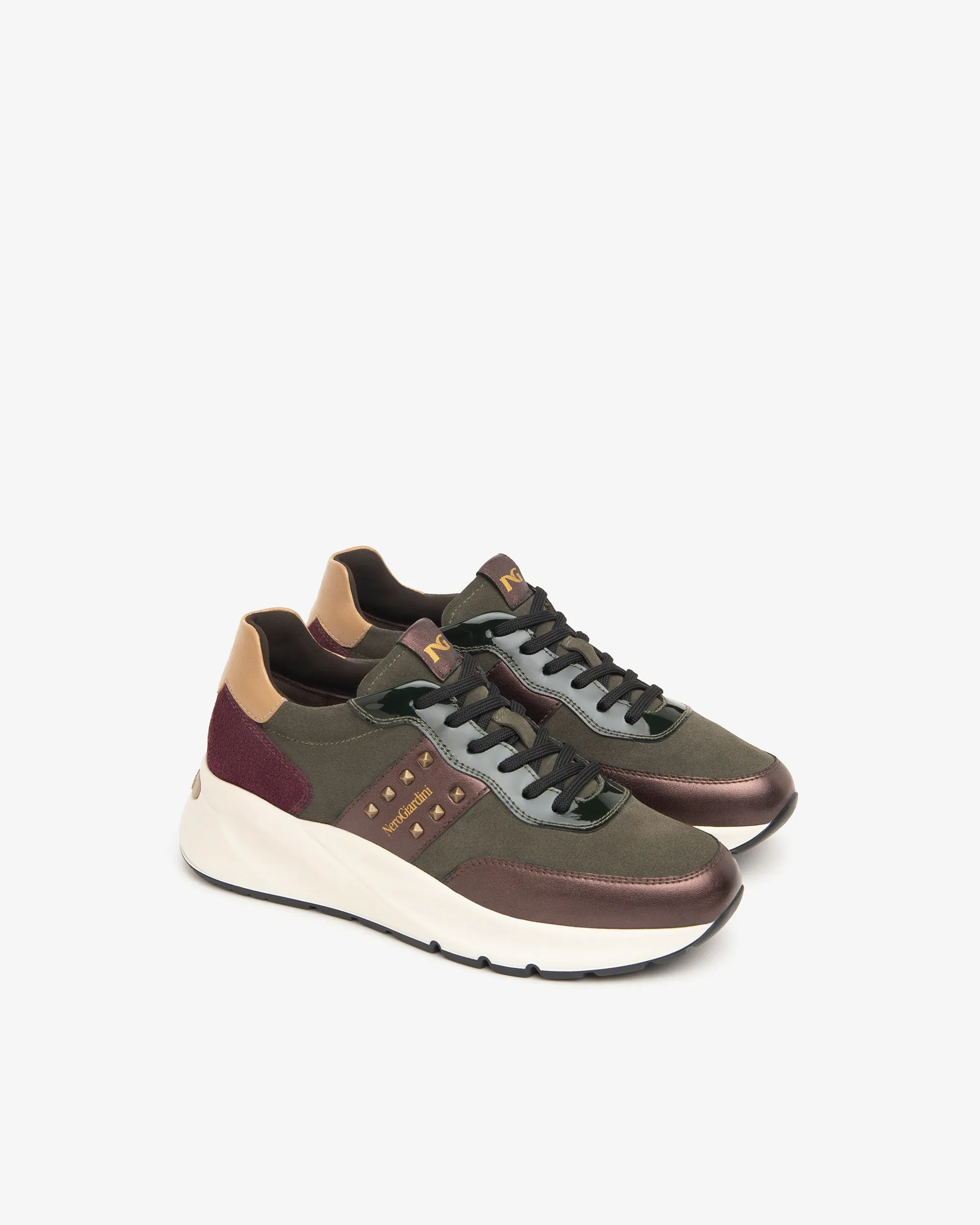 WEDGE SNEAKER IN MILITARY - NEROGIARDINI