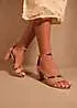 Where’s That From Perla Rose Gold Glitter Heeled Sandals