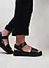 Where’s That From Phoenix Black Buckle Flat Sandals