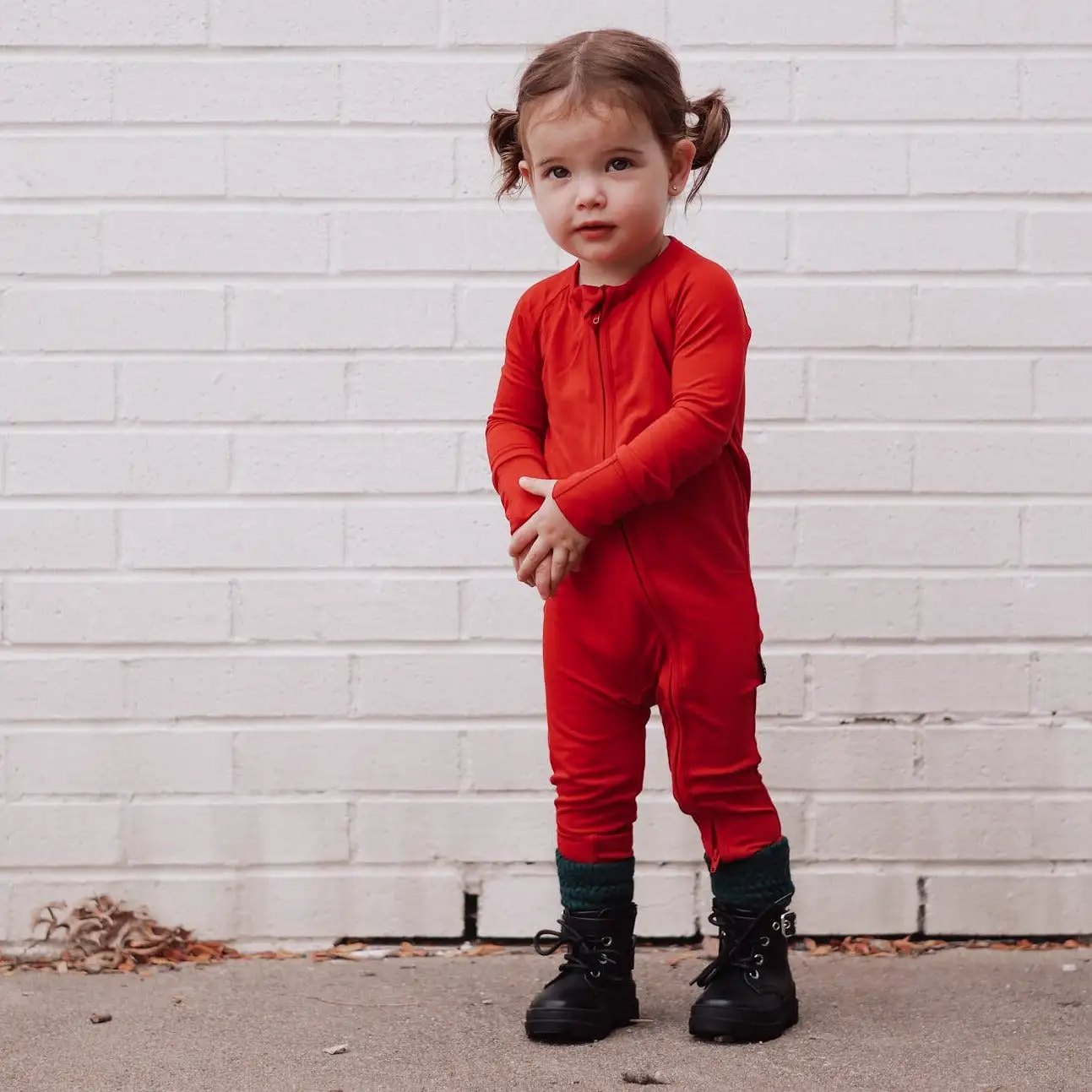 ZIP ROMPER - Red